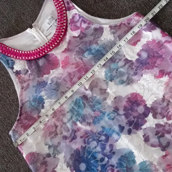 💜Badgley Mischka Belle💜 - Floral A-Line Sleeveless Olga Dress - Picture 11 of 13